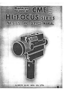 Sankyo CME 330 manual. Camera Instructions.